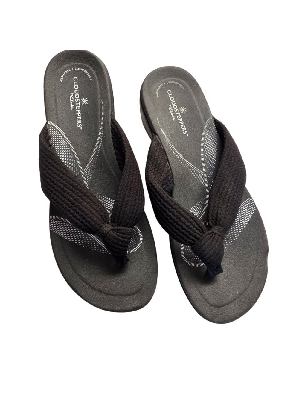 Clarks BreezeRae Erin Wedge Sandals Women Size 10 Black